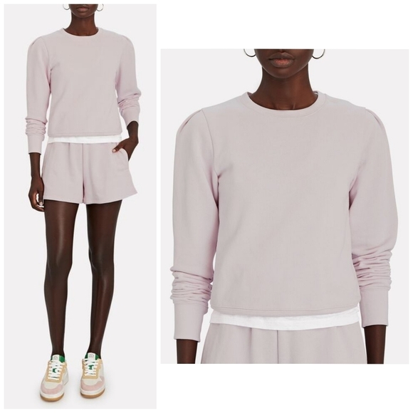 A.L.C. Avery Cotton Crewneck Sweatshirt Pink - Picture 1 of 7